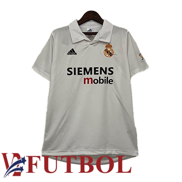 Camisetas De Futbol Real Madrid Retro Primera Blanco 2002 2003 TOTT