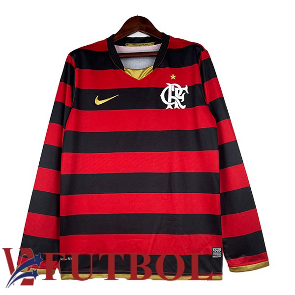 El As Del Camisetas Futbol Flamengo Retro Primera Manga Larga Rojo 2008