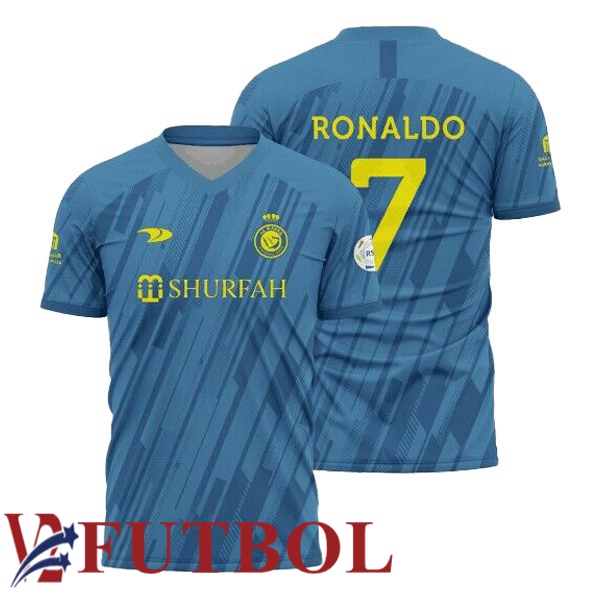 Camisetas De Futbol Al Nassr Fc Ronaldo 7 Segunda Azul 2022 2023