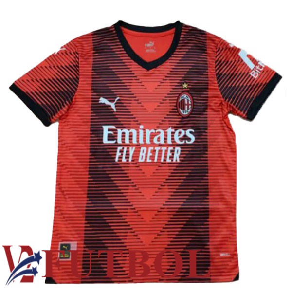 Camisetas De Futbol AC Milan Primera Rojo Versión Fuite 2023/2024 [2871 ...