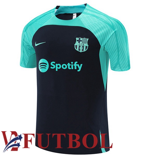 Dorsales Training T-Shirts FC Barcelona Verde Azul Real 2023/2024 Baratas